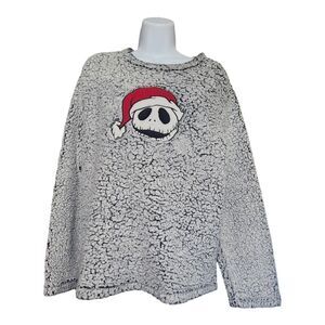Nightmare Before Christmas Women's Large‎ Pajamas Fleece Top Jack Skellington
